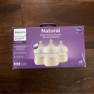 NEW Philips Avent 3pk Natural Baby Bottle with Natural Response Nipple - 4oz